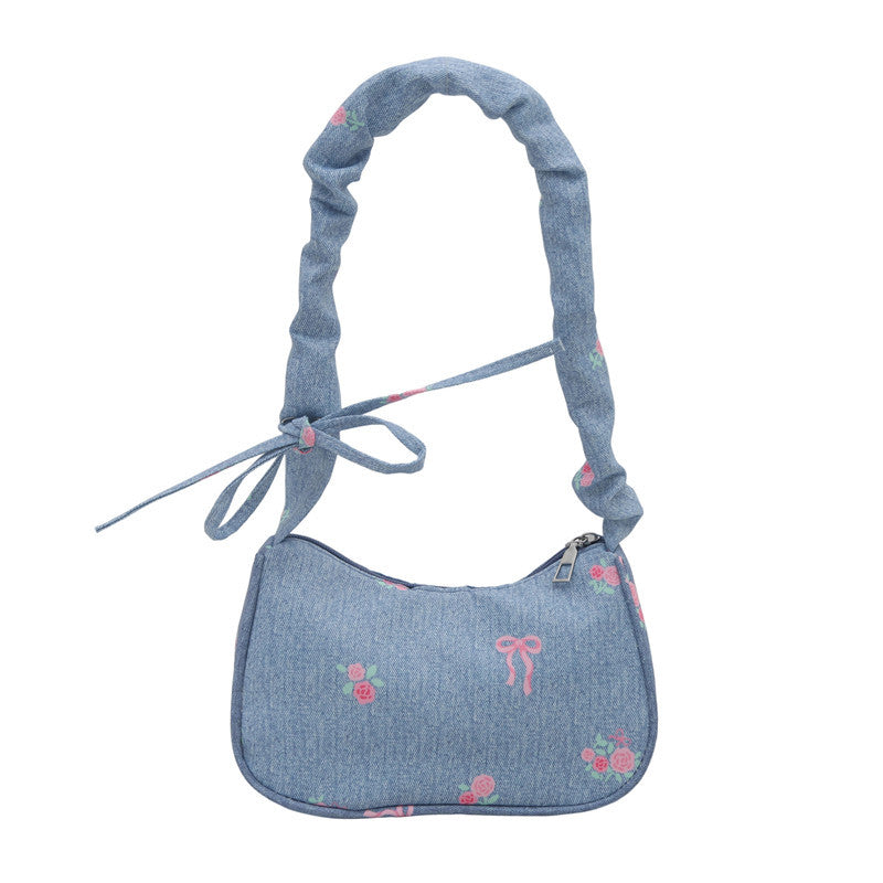 Embroidered Denim Shoulder Bag Stornfield