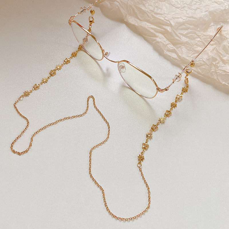 Stylized glasses holder chain with colorful crystals Stornfield