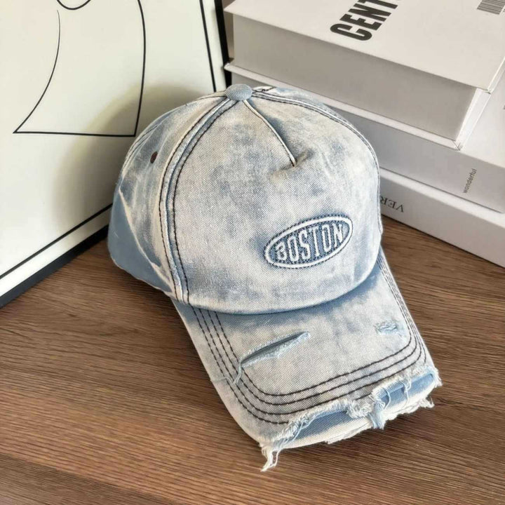 Men's Distressed Denim Effect Baseball Cap Stornfield