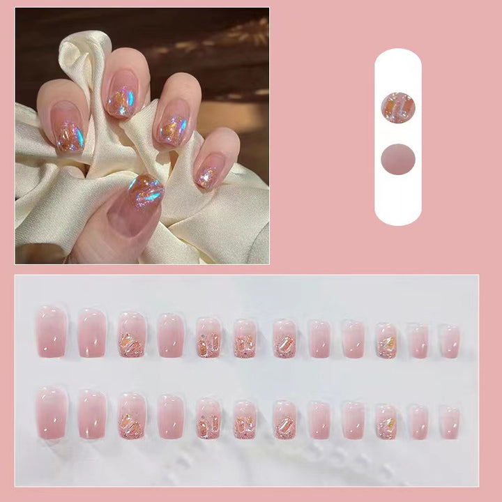 Glitter and gradient design artificial nails Stornfield
