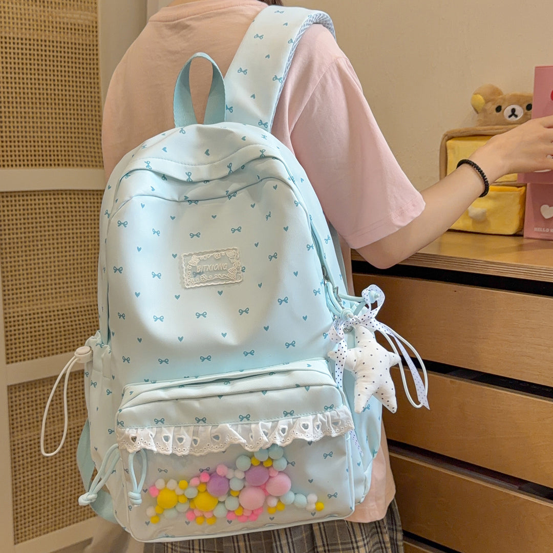 Playful Bow-Embellished School Backpack Stornfield