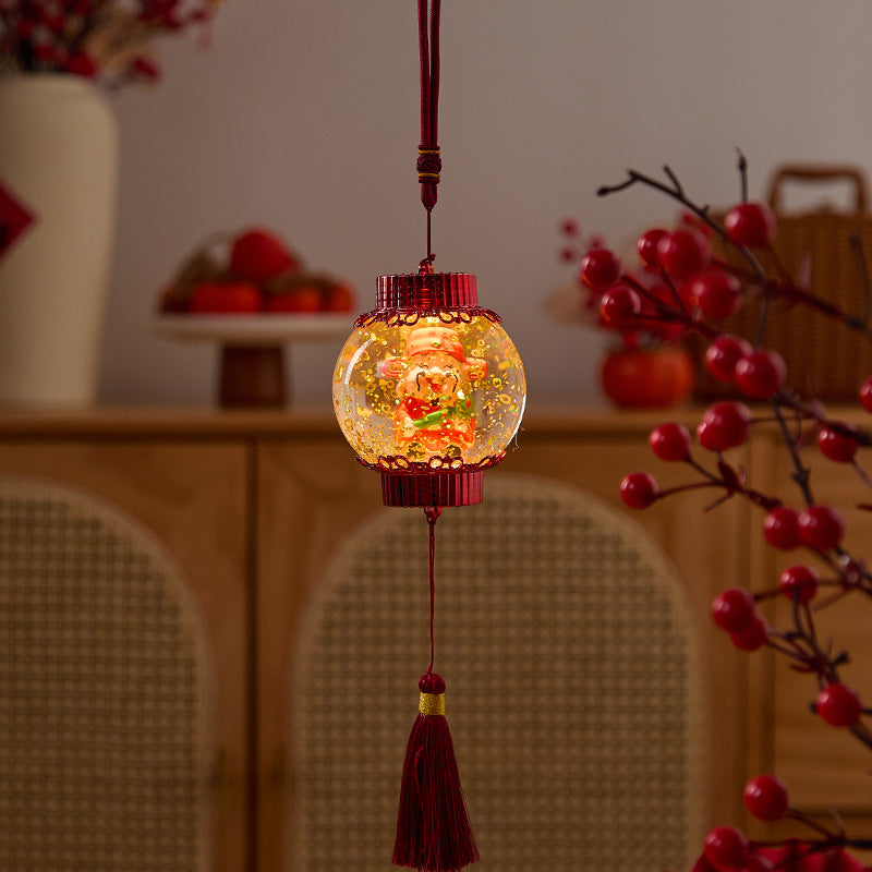 Nostalgic Christmas lantern with festive Santa Stornfield