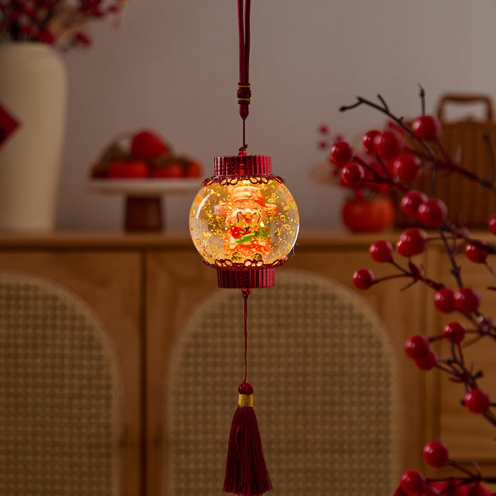 Nostalgic Christmas lantern with festive Santa Stornfield