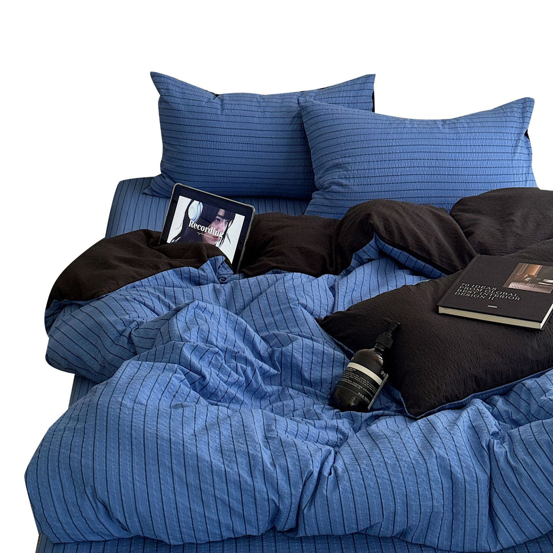Striped Soft Cotton Bed Cover Set