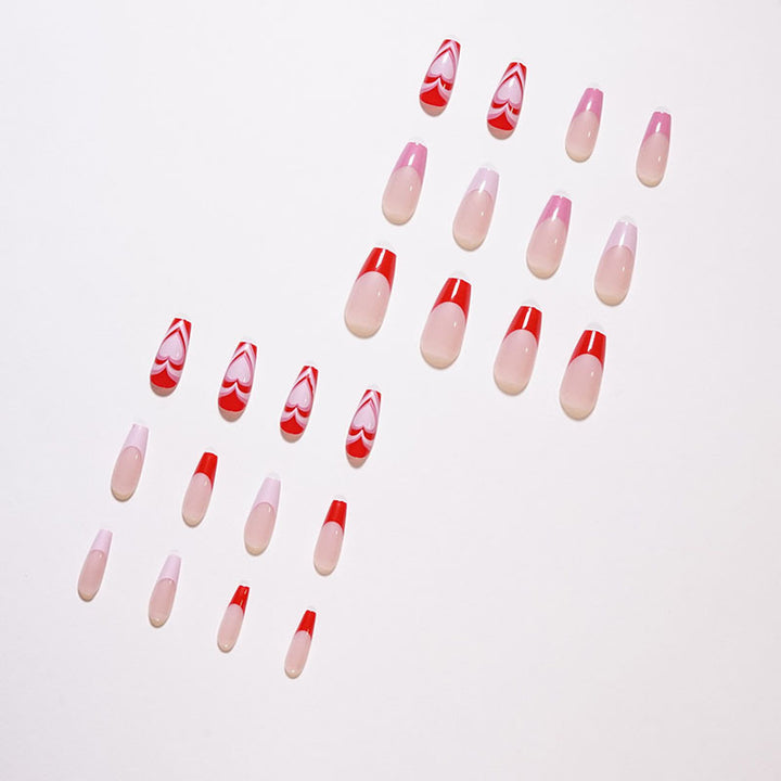 Artistic acrylic nails with heart design Stornfield
