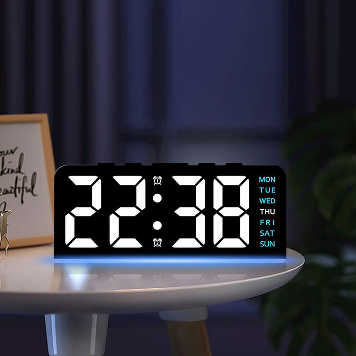 Digital alarm clock with large LED display and multifunctional display Stornfield