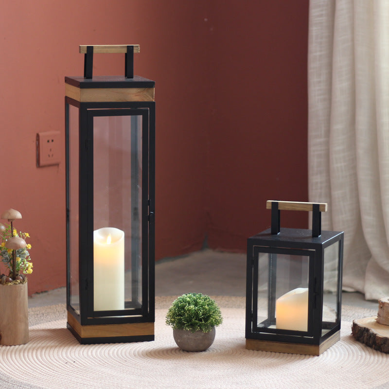 Decorative Lantern with Wooden Handle Stornfield