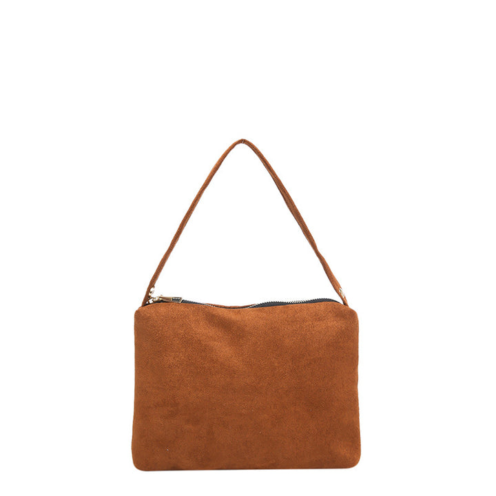 Suede Shoulder Clutch Bag