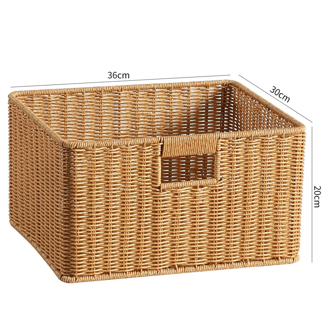 Handwoven Rectangular Storage Basket with Cut-Out Handles Stornfield