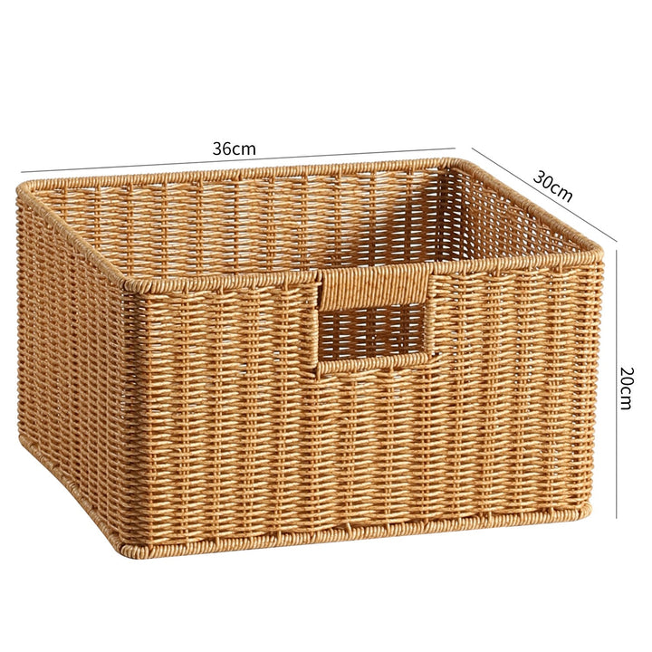 Handwoven Rectangular Storage Basket with Cut-Out Handles Stornfield