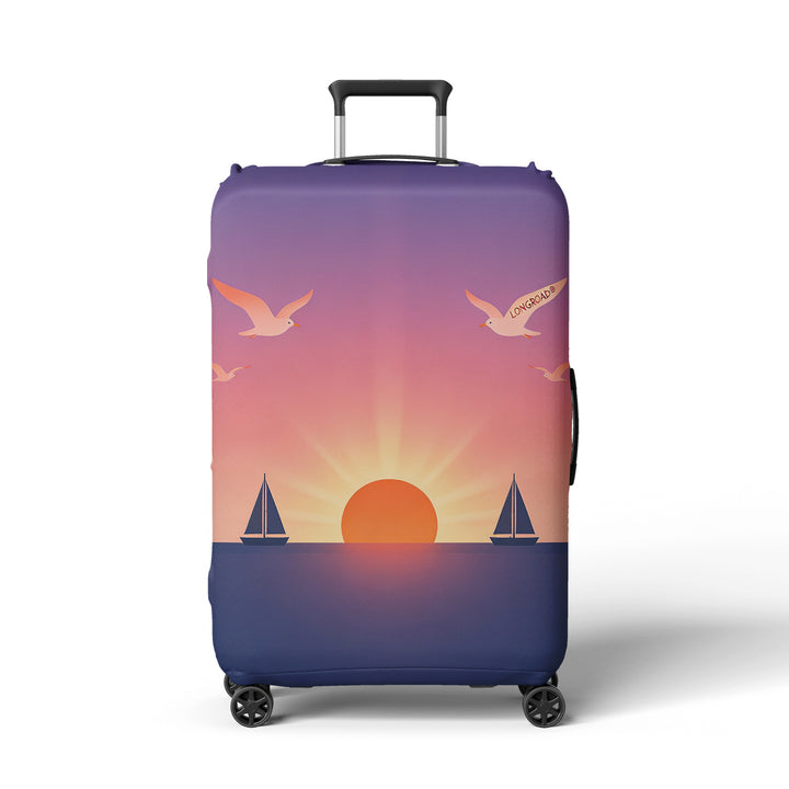 Women's suitcase cover with atmospheric landscape design Stornfield