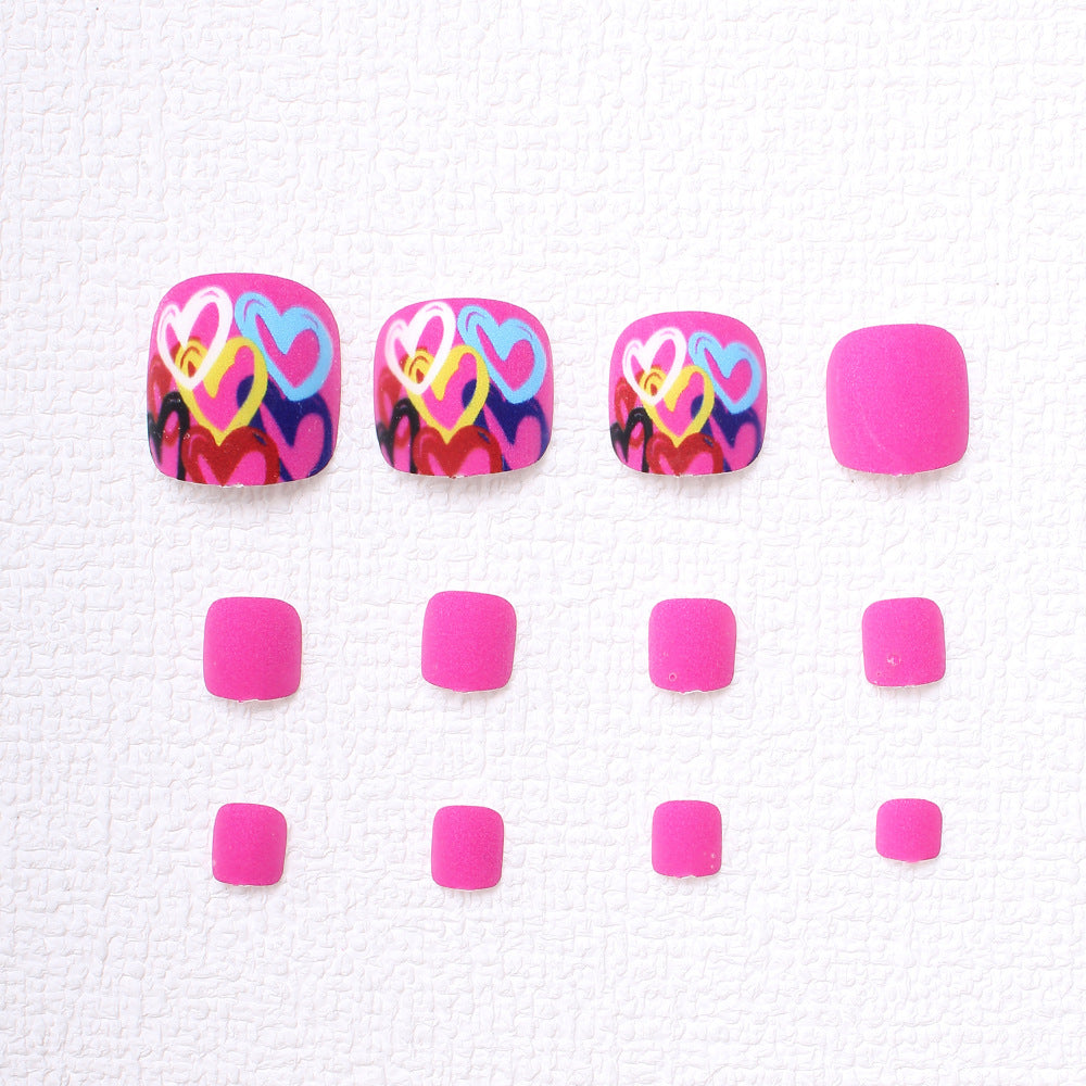 Artistic Heart-Designed Press-On Toenails Stornfield