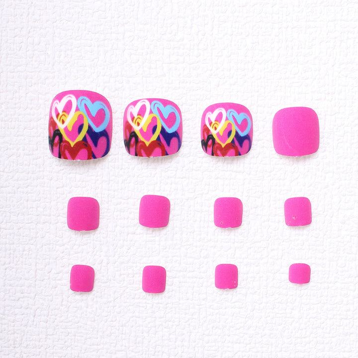Artistic Heart-Designed Press-On Toenails Stornfield