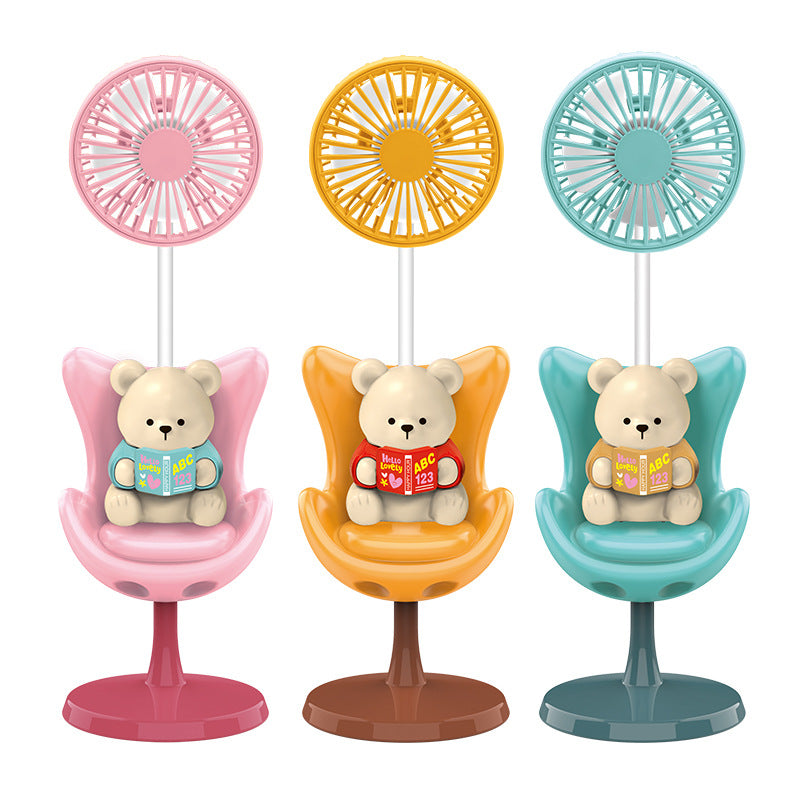 Unisex Creative Table Fan with Bear Figure Stornfield