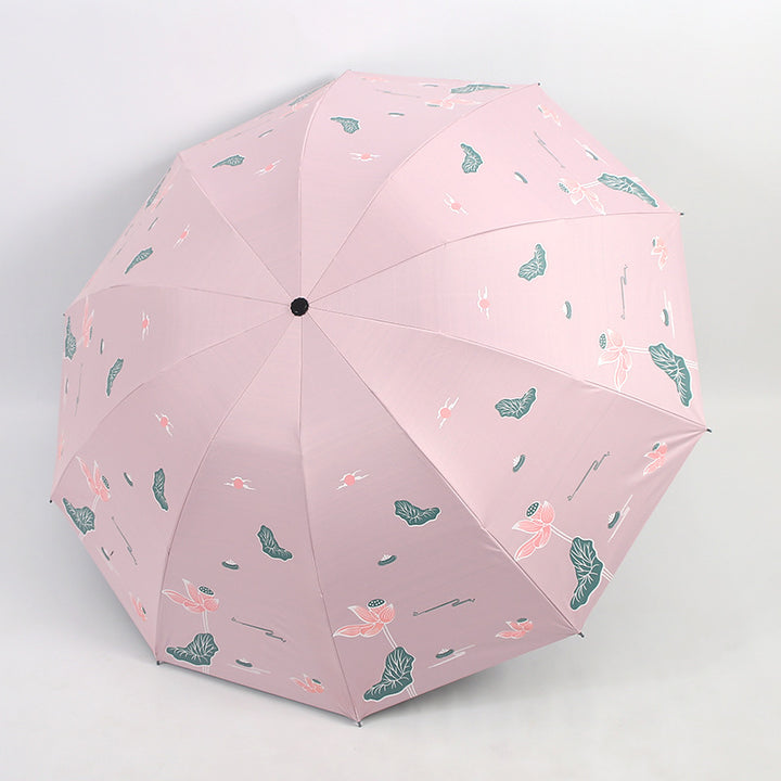 Women Folding Umbrella with Floral Accents Stornfield