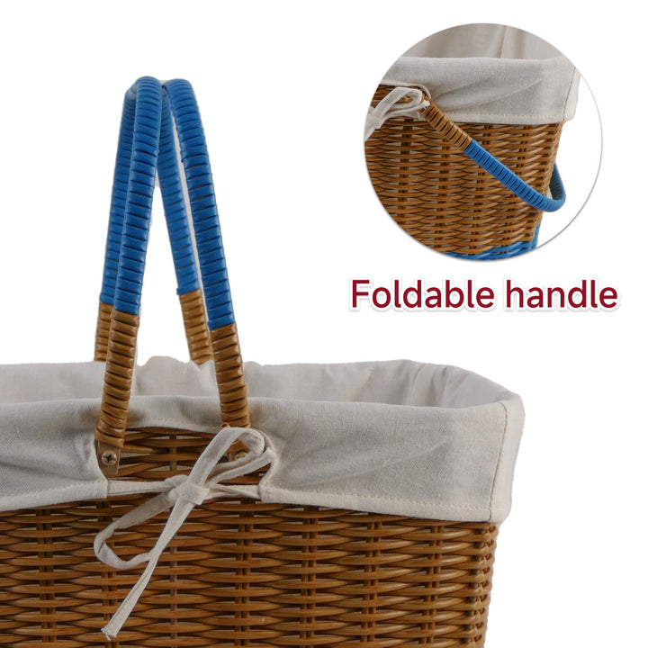 Ladies braided shopping basket with removable inner lining Stornfield