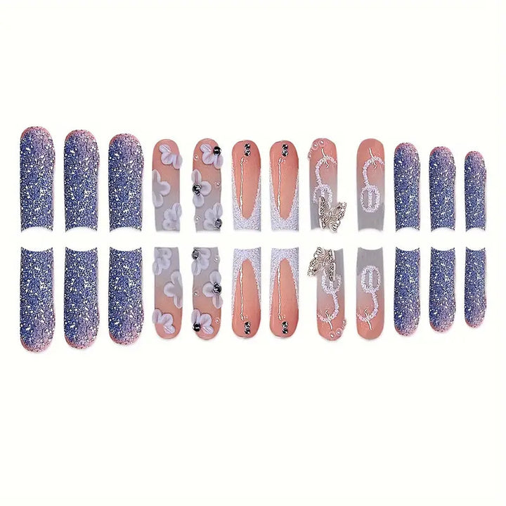 Decorative 3D Floral Press-On Nail Art Stornfield