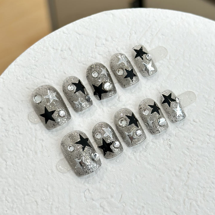 Starry Glitter Press-On Nail Set