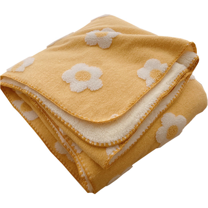 Unisex Cozy Cotton Blanket with Playful Flower Pattern Stornfield