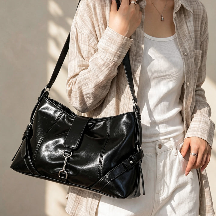 Casual Leather Shoulder Bag
