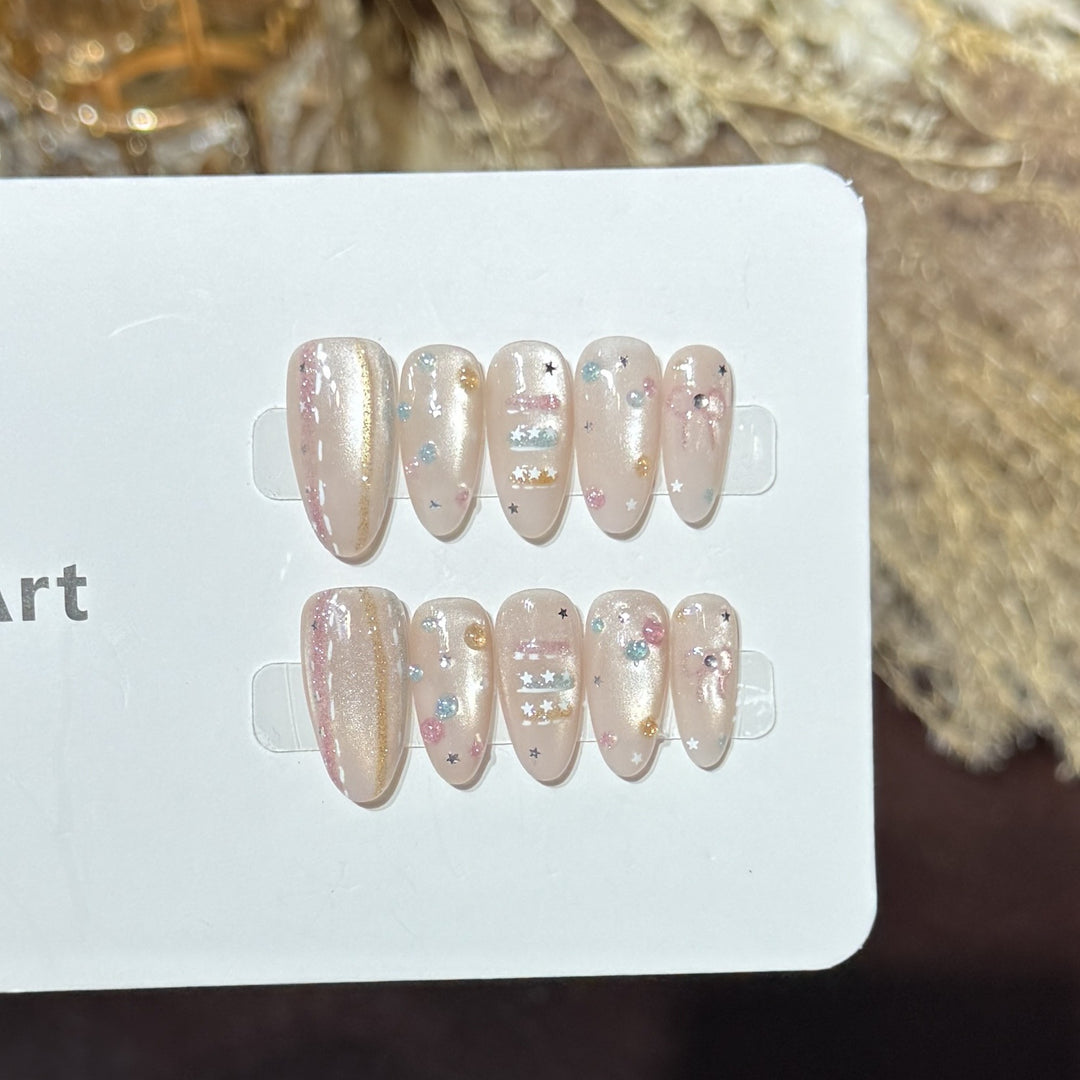 Starry Galaxy-Inspired Press-On Nail Art Set Stornfield