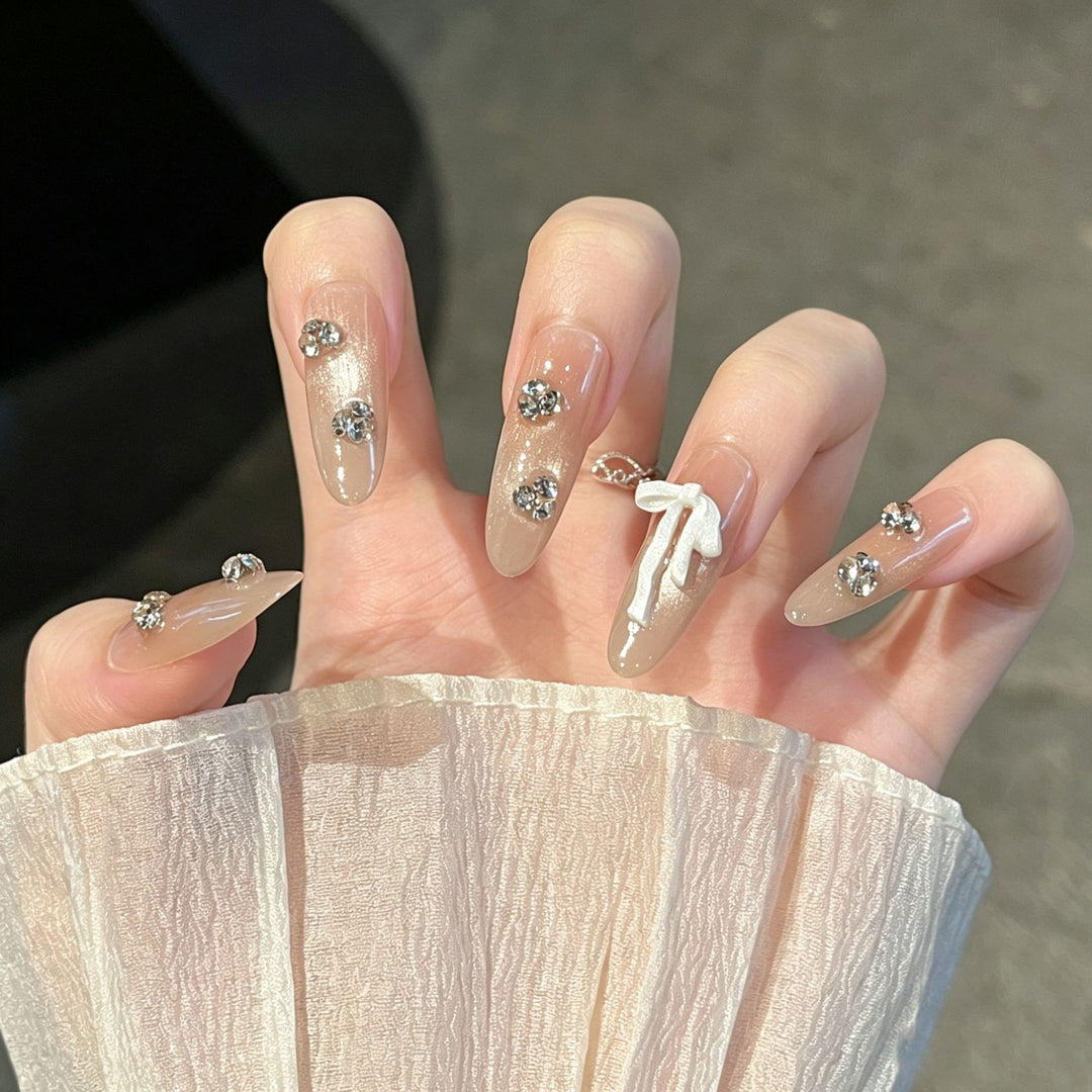 Decorative Rhinestone-Crafted Press-On Nail Extensions Stornfield