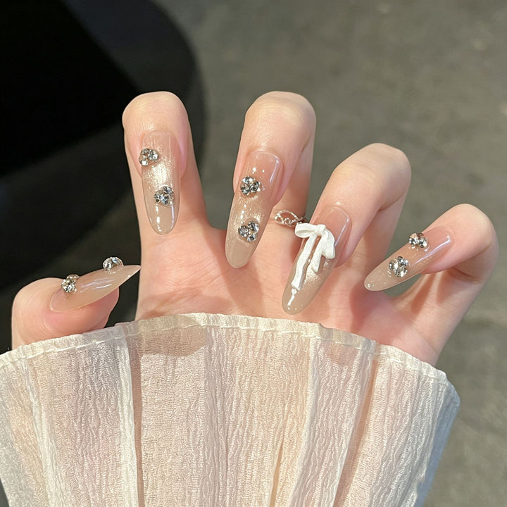 Decorative Rhinestone-Crafted Press-On Nail Extensions Stornfield