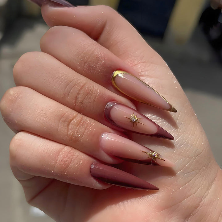 Art nail set with elegant tips and glamorous details Stornfield