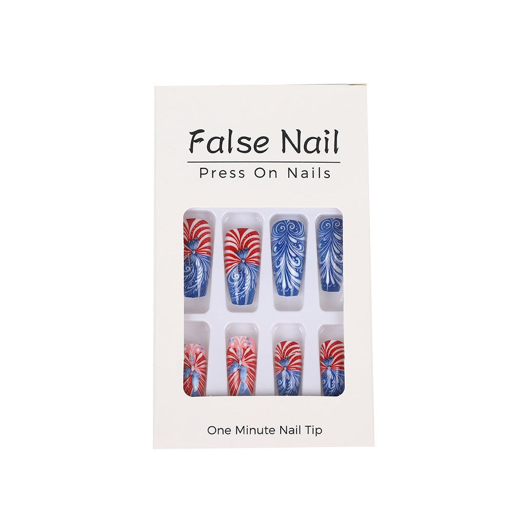 Creative acrylic nails with patriotic patterns Stornfield