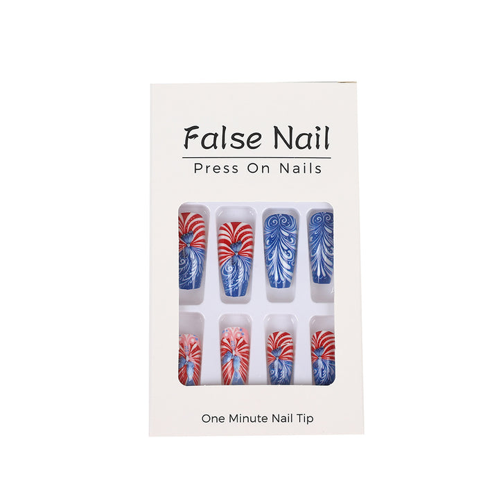 Creative acrylic nails with patriotic patterns Stornfield