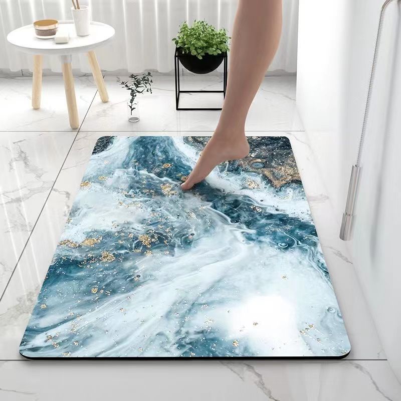 Abstract Marble Design Bath Mat