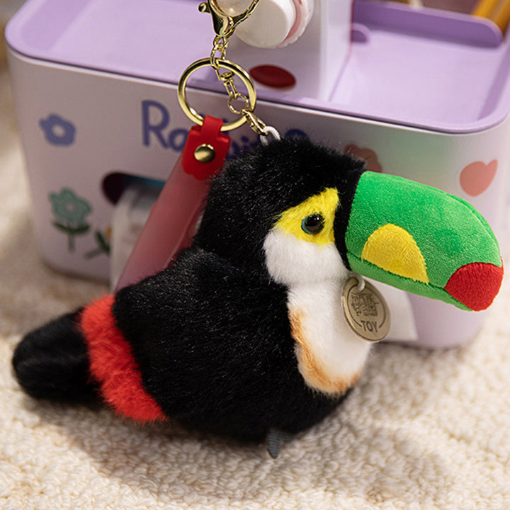 Plush Shoulder-Sitting Toucan Clip-On Companion with Metal Clip and Soft Huggable Body Stornfield
