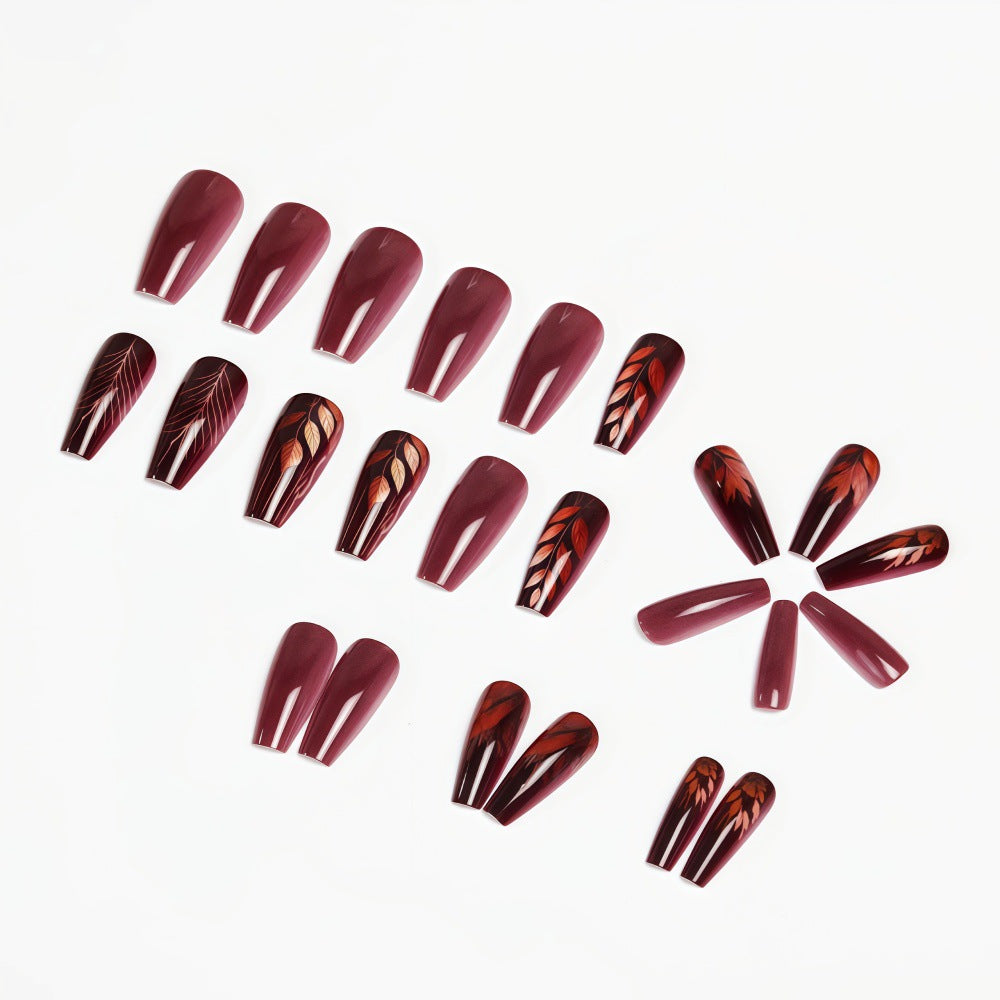 Premium Artificial Nails with Botanical Motif Stornfield