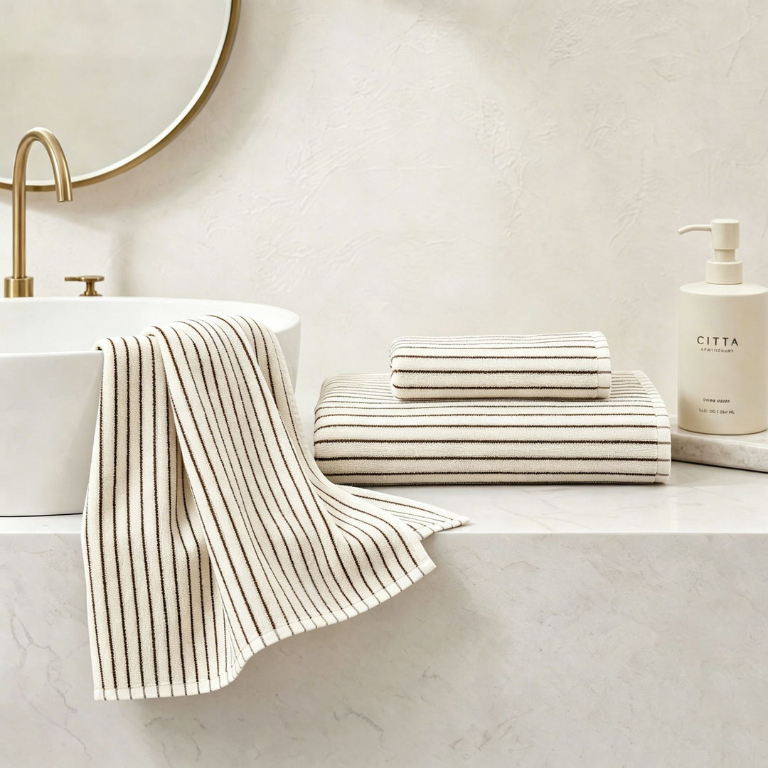 Women's Cotton Bath Towel with Striped Pattern Stornfield