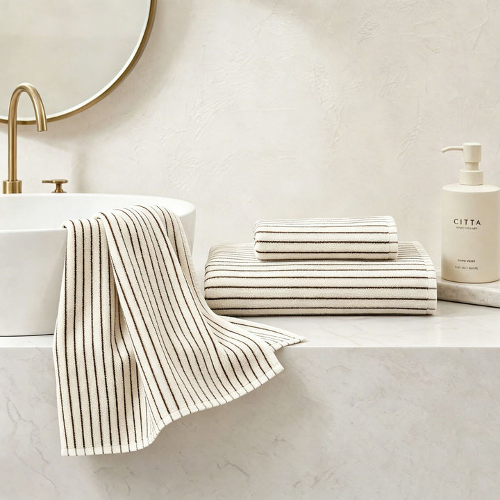 Women's Cotton Bath Towel with Striped Pattern Stornfield