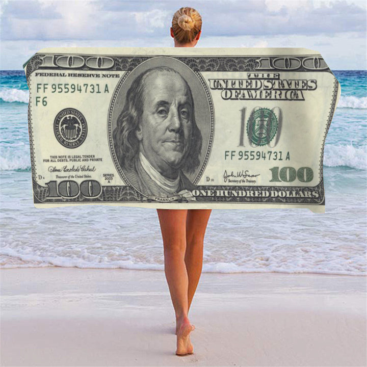 Beach towel with creative dollar design Stornfield