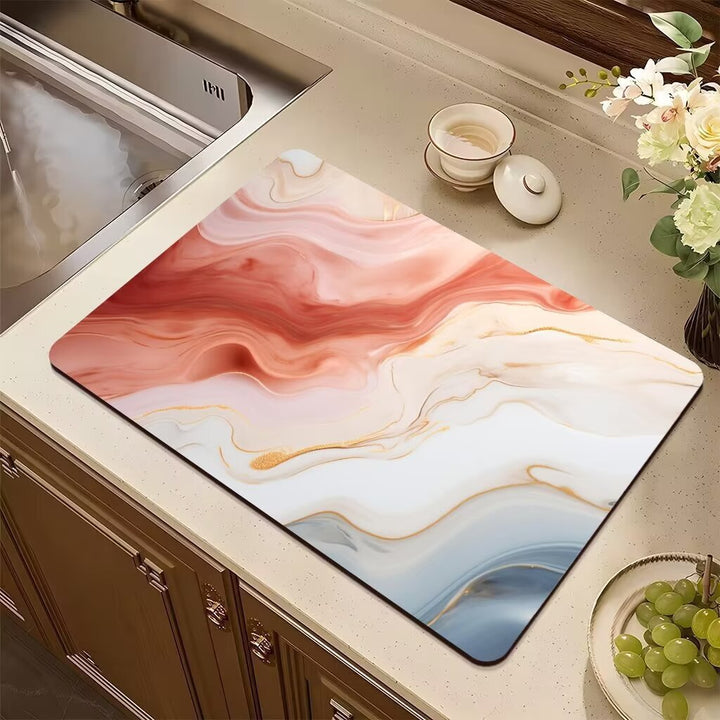 Abstract Non-Slip Kitchen Mat Stornfield