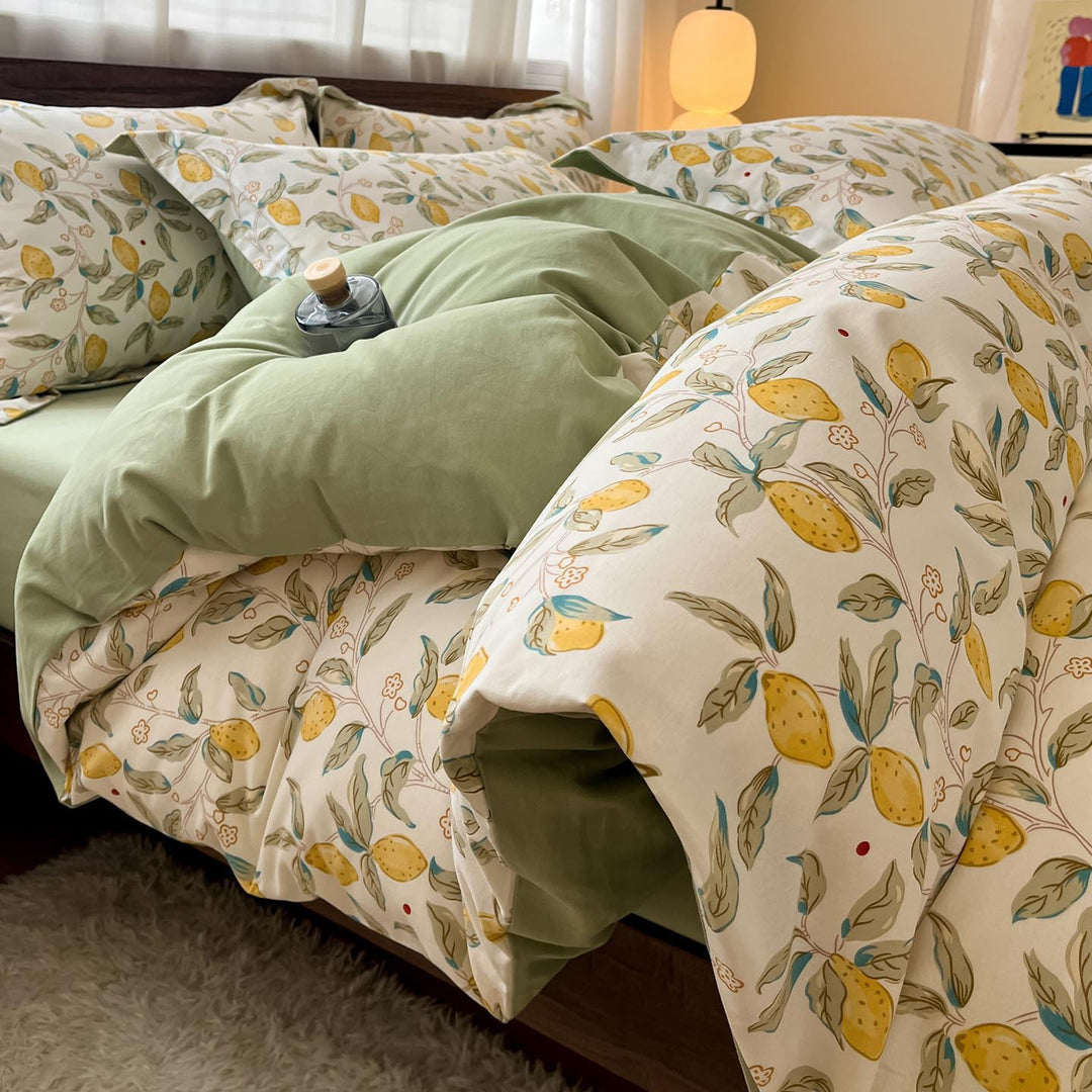 Whimsical Floral Print Duvet Cover Set