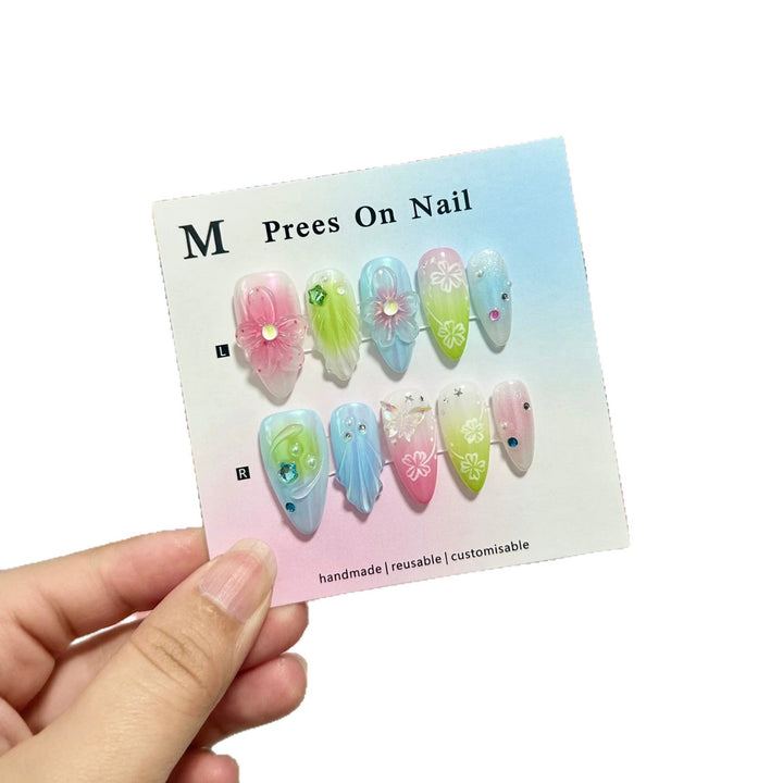 Customizable Floral Design Press-On Nails