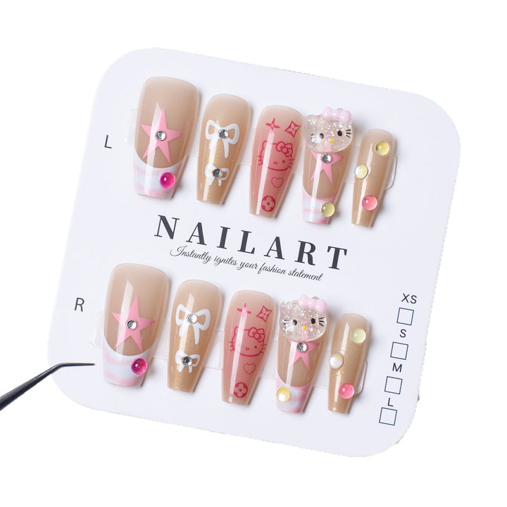 Cute Character-Themed Press-On Nail Set Stornfield