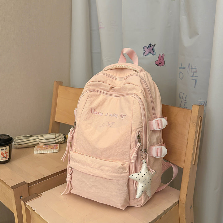 Multi-Pocket Casual Backpack with Inspirational Quote Stornfield