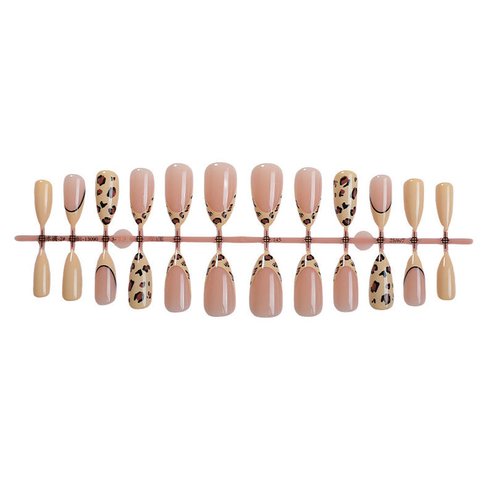 Elegant Stiletto Press-On Nail Art Set with Leopard Print Design Stornfield