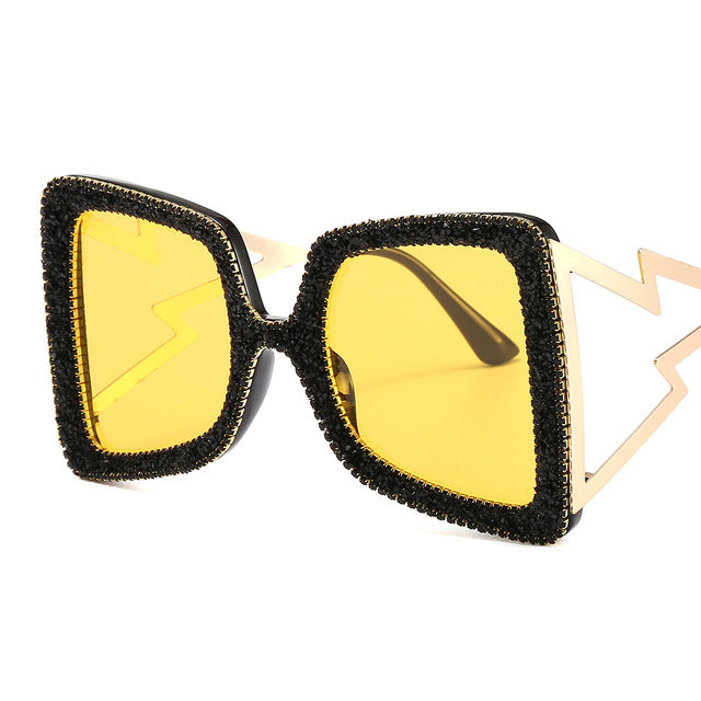 Women's oversized sunglasses with glittering crystal frame Stornfield