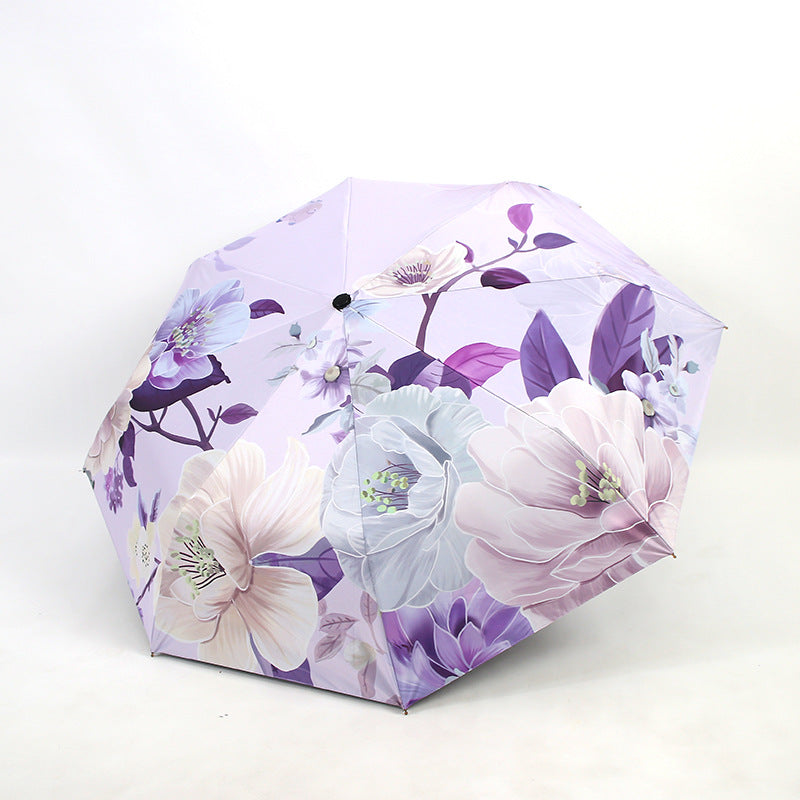 Ladies folding umbrella with artistic flower pattern Stornfield
