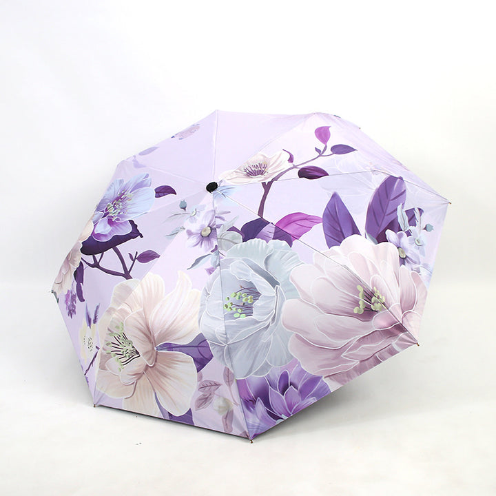Ladies folding umbrella with artistic flower pattern Stornfield