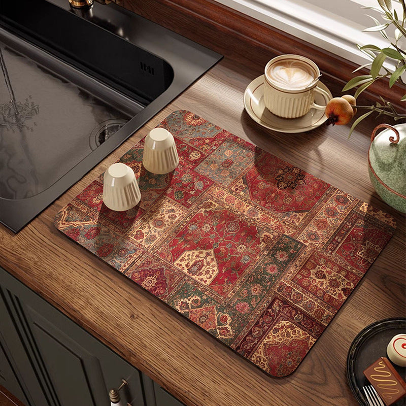 Geometric Print Kitchen Counter Mat