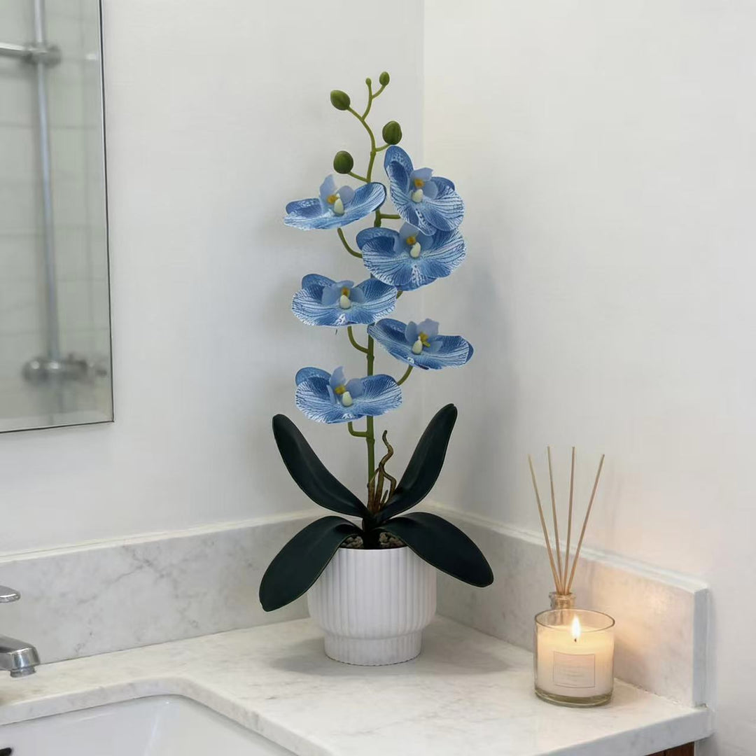 Elegant Artificial Orchid Plant Display for Home Decor
