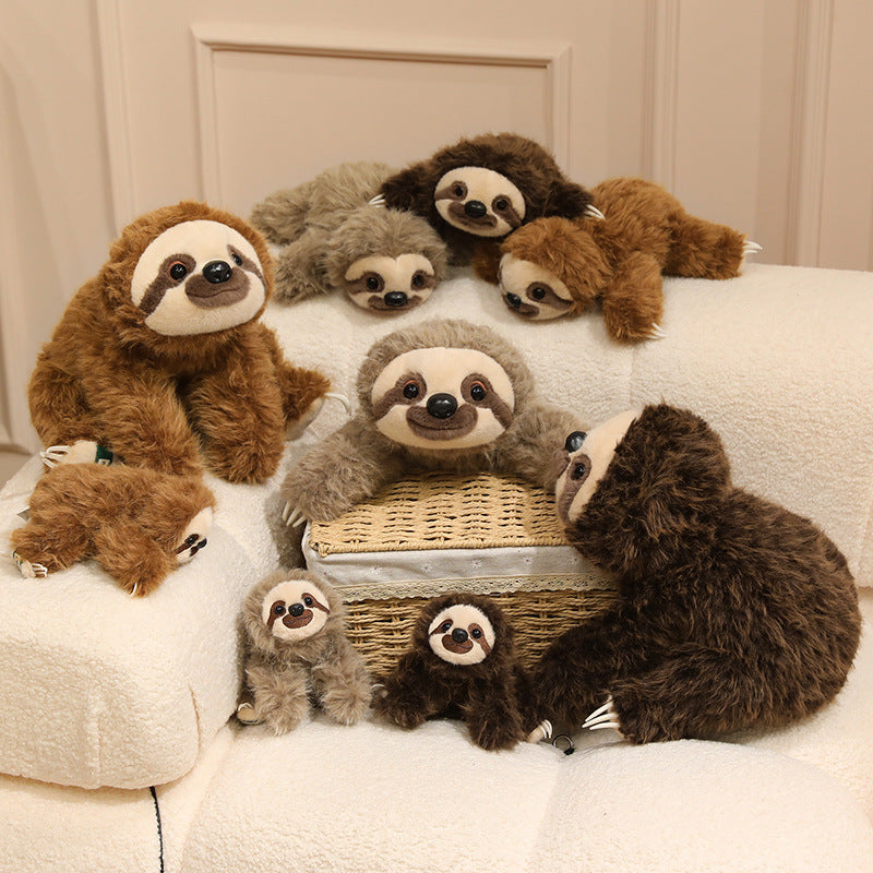 Lifelike Lying Sloth Plush Cushion Toy with Ultra-Soft Faux Fur and Cuddly Filling Stornfield