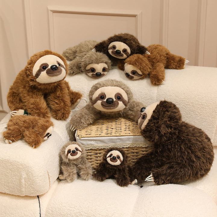 Lifelike Lying Sloth Plush Cushion Toy with Ultra-Soft Faux Fur and Cuddly Filling Stornfield