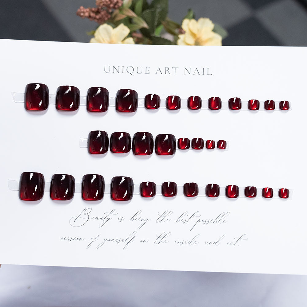 Glossy Red Press-On Nail Set Stornfield